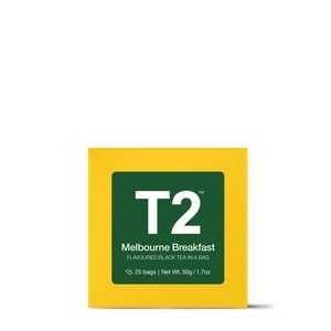 T2 멜버른 블랙퍼스트 티백 박스 25개입(홍차), 2g, 25개입, 1개