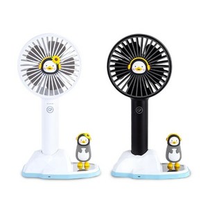 펭수 빙하 크래들 휴대용 탁상용 선풍기, WI20-FAN2, 블랙