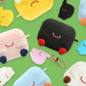 나인어클락 머랭 실리콘 에어팟 프로 2 케이스 + 실리콘 키링 세트, 에어팟프로2 실리콘 옐로우머랭세트