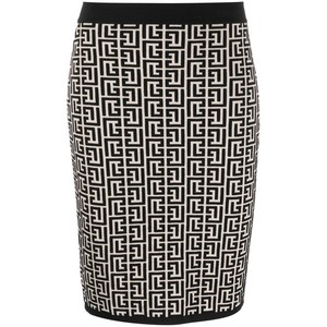 발망 발망 모노그램 패턴 미니 스커트, 베이지계열+블랙계열, France 36(KR 55)