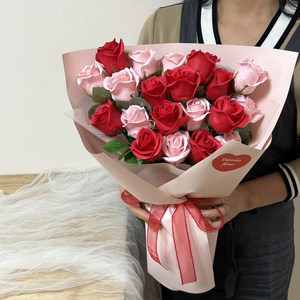 담화/비누꽃 장미꽃다발/20송이꽃다발/기념일/생일/어버이날/스승의날/카네이션, 레드, 1개
