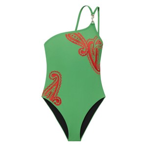 토리 버치 원숄더 원피스 수영복, 그린계열, Mid standard M