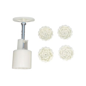 Unionvicky 원형 DIY 엠보싱 핸드 프레스 스탬프 + 월병틀 4개입 세트 50g