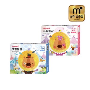 모나미 모니주 그림물감 24색 6ml 파랑, 24개