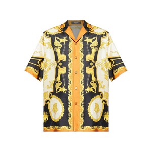 베르사체 코랄 시어터 실크 셔츠, 블랙계열, Italy 50(KR 40)