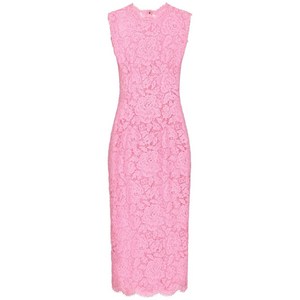 돌체앤가바나 플로럴 레이스 미디 드레스, 핑크계열, Italy 48(KR 77)