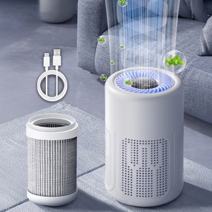 Alwanking 미니 공기청정기 360도 음이온 UV살균 소형 공기청정기 저소음 원룸 가정용