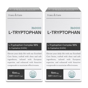 프랑드유로 L 트립토판 36000 [순도 99.4%] 세로토닌, 120정, 2박스