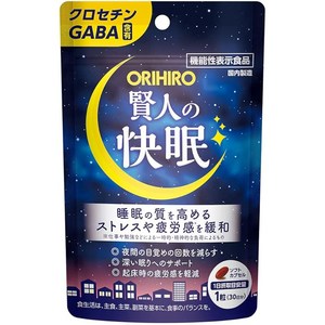 오리히로켄토의 쾌면 30알 30일분 기능성 표시 식품] 크로세틴 GABA, 30개, 1개