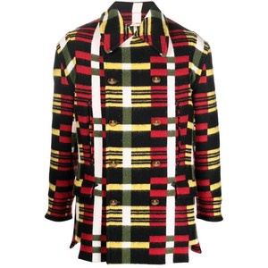 비비안웨스트우드 체크 프린트 더블 브레스티드 재킷