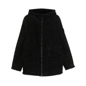 스톤 아일랜드 후드 스웨이드 재킷