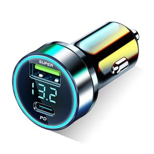 BuddhiGear차량용 충전기 PD20W+120W 초고속충전 LED전압표시 듀얼포트 아이폰 삼성 퀵차저 시거잭 어댑터