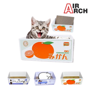 고양이 마약박스 스크래쳐 세트 6종 망고 간장 오렌지 트럭 버스 스시 평판형 장난감 숨숨집, 1개