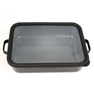 하나코 얕은 사각형 밀폐용기 블랙 XL