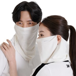 르포스 자외선차단 쿨 스포츠 골프 마스크 1+1, 화이트+화이트, FREE, 1세트