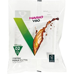 하리오 V60 종이필터 02 화이트 VCF-02-100W, 100개입, 1개