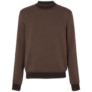 발망 인타르시아 니트 긴소매 스웨터, 브라운계열, Standard L(KR 110)