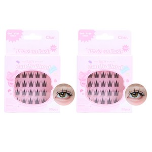 Char 핸드메이드 더 플러피 베이커리 캔디 클라우드 인조 속눈썹, 블랙, 2개