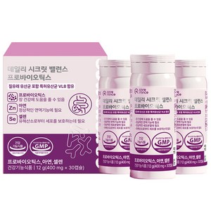 케어란스 데일리 시크릿 밸런스 프로바이오틱스 12g, 3개, 30정