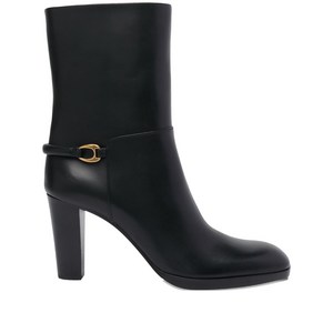 생로랑 아몬드 토 사이드 디테일 부츠 80mm, Europe 36.5(KR 235), 블랙계열