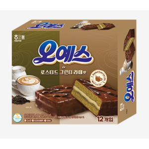 해태 오예스 로스티드 그린티 라떼맛, 2개, 360g