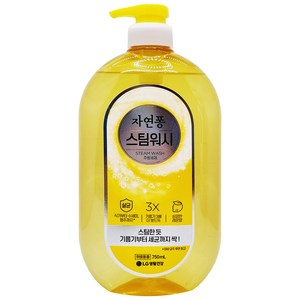 자연퐁 스팀워시 살균 주방세제 레몬향 750ml, 2개