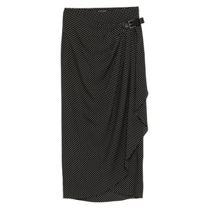 톰포드 폴카 도트 버클 미디 스커트, 블랙계열+화이트계열, Italy 46