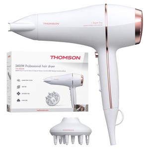 프랑스 톰슨 2400W 초고출력 6단계 풍속 조절 헤어 드라이기 + 볼륨 디퓨저 세트