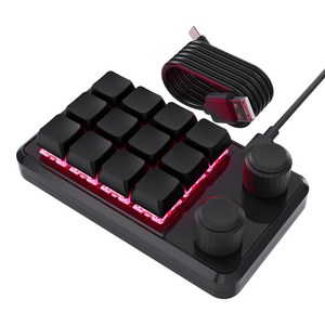 스카이 12키 2노브 기계식 단축키 키보드 프로들의 필수 한손키보드 프로그레밍 매크로 키보드 RGB 유선형 블루투스형 2.4G 디자인너 전문가 직장인 적용 단축기 포토샵 영상 편집