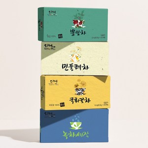 [본사직영] 다예 100%국산 건강한 꽃잎차 티타임 4종(뽕잎차8T+민들레차8T+국화꽃차8T+녹차세작8T), 32개입, 25.6g, 1개