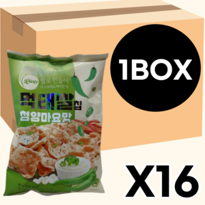 먹태쌀 칩 청양마요맛 과자 1박스 16개 대용량 탕비실 pc방 영화, 60g
