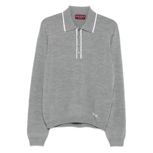 구찌 퍼포레이티드 폴로 셔츠, 그레이계열, Standard L(KR 110)