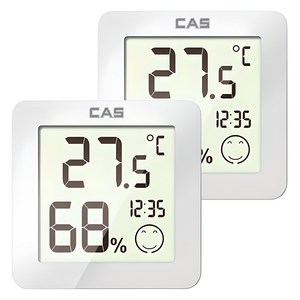 카스 디지털 온습도계 T023, 화이트, 2개