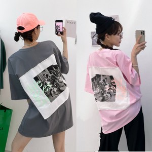 코르제이 여성 국내제작 빅사이즈 헐리웃패치 퀄리티 루즈핏 반팔티