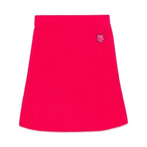 메종키츠네 볼드 폭스 헤드 패치 쇼트 골지 스커트, 핑크계열, L(KR 77)