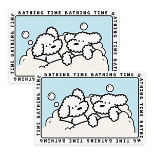 [1+1] IROODA 몽실이네 빨아쓰는 규조토 발매트 2개 세트, 거품 몽실이