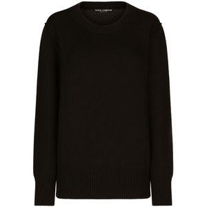 돌체앤가바나 라운드 넥 드롭 숄더 스웨터, 블랙계열, Italy 42(KR 55)