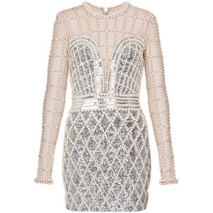 발망 비즈 장식 미니 드레스, 실버계열, France 38(KR 66)