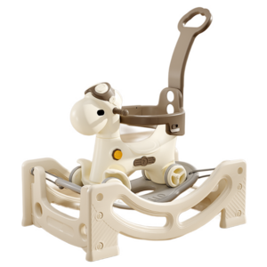 키들 아기 흔들말 붕붕카 스프링카, 베이지브라운, 1개