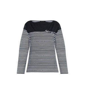 발망 스트라이프 긴소매 탑, 블랙계열+화이트계열, Standard XS(KR 55)