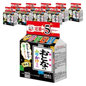 나가타니엔 어른의 후리카케 미니 1 김 달걀 + 구운 명란 고추냉이 연어 가다랑어포 20개입 29.2g 10개, 29.2g, 10개