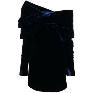 톰포드 주름 디테일 벨벳 미니 드레스