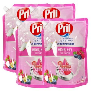 프릴 시크릿오브 베이킹소다 주방세제 와일드베리 향, 1L, 4개