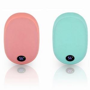 귀여운 손난로 크레용 LED 충전식 손난로 보조배터리 대용량 10000mAh 양면발열, 베이비핑크 + 파스텔블루(커플템)