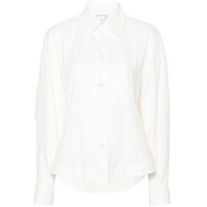 보테가 베네타 pleat-detail poplin shirt, 화이트계열, Italy 42