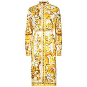 돌체앤가바나 마졸리카 프린트 셔츠 드레스