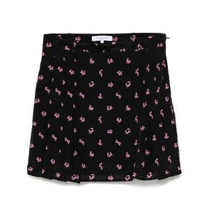 메종키츠네 플리츠 미니 스커트, 블랙계열+핑크계열, IT 38(KR 33)