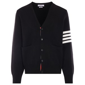 톰 브라운 스트라이프 디테일 가디건, 블랙계열+화이트계열, Numeric 1(KR 95)