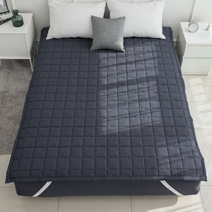 숙면에 눕다 고정밴드 알러지케어 진드기방지 누빔 항균 침대패드 SS Q 슈퍼싱글 퀸, 차콜