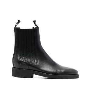 골든 구스 로고 참 가죽 부츠